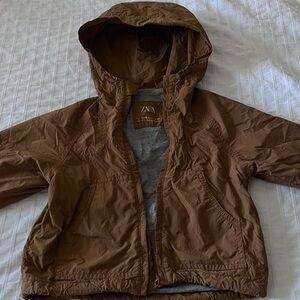 Zara Tan Hooded Jacket with Gray Lining